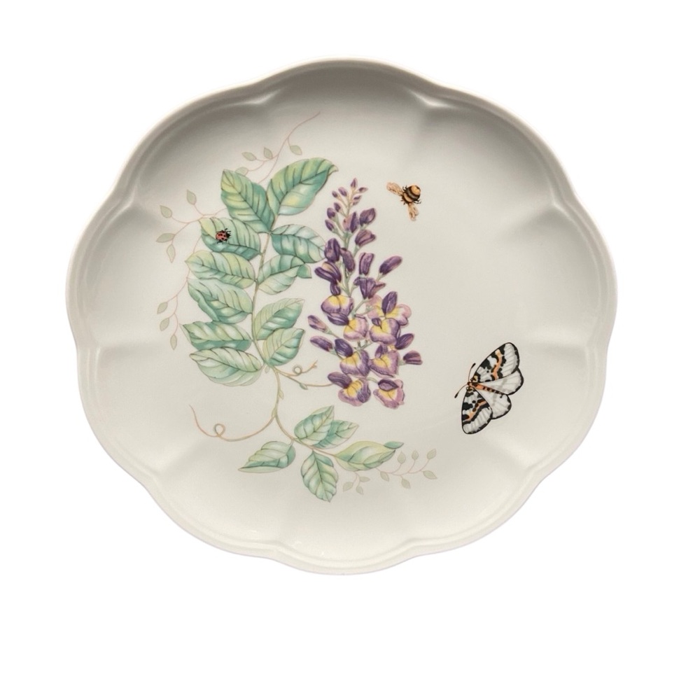 Butterfly Meadow Lenox Eastern Tailed Blue Butterfly Luncheon Plate Made In USA